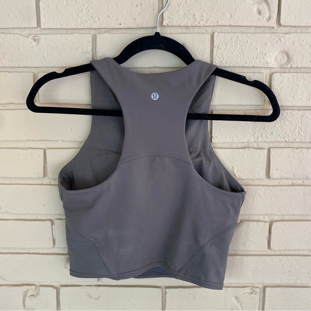 Lululemon Stretch Invigorate Training Everlux Racerback Top Olive Womens Size 6 - Picture 2 of 4